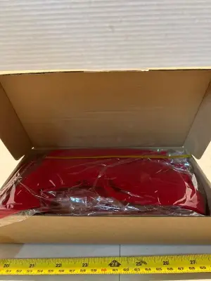 box of christmas ornaments