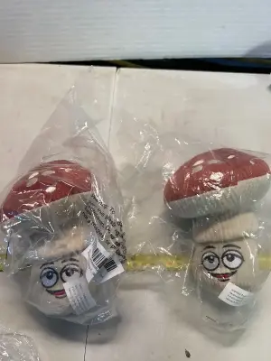 2 count dog mushroom squeaker toy