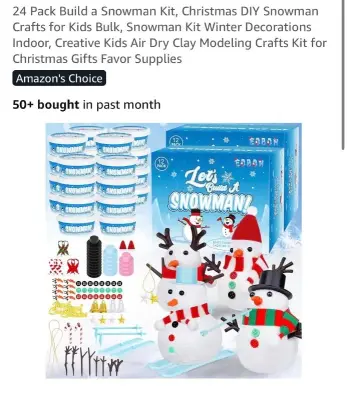 24pk Christmas snowman craft kit