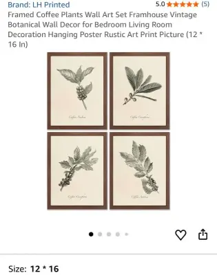 4pc 12”x16” wall decor