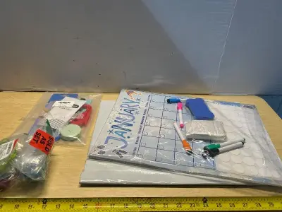 Dry erase board/calendars (2) , white out tape (6ct) and window tint kit