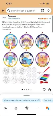 DIY nativity scene plastic ornaments (24ct)