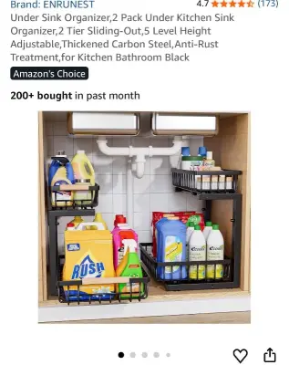 2pk under sink organizer