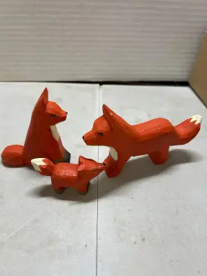 9 pcs wooden fox table/ shelf decor