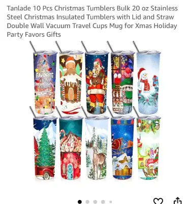 10ct Christmas tumblers