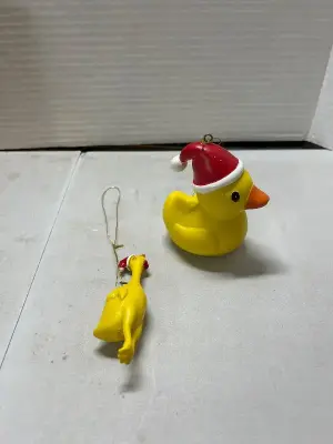 2 glass christmas ornaments