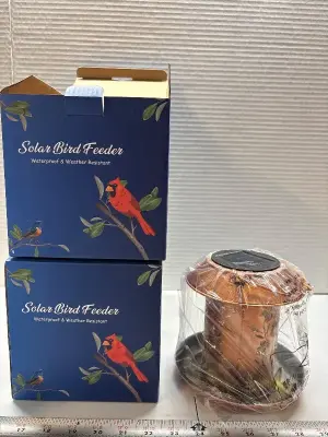 2 solar bird feeders