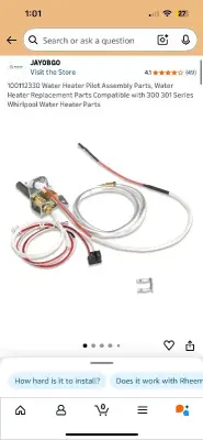 Water heater pilot assembly