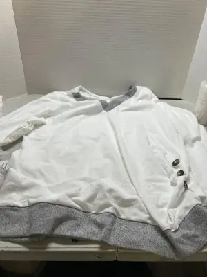 white and grey size medium womens sweater