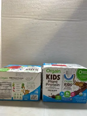 2 12 packs of chocolate flavored kids plant protein 02/08/26