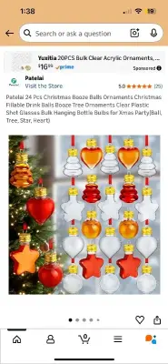 Christmas alcohol ornaments and party supplies