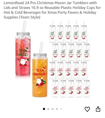 24ct Christmas mason jar cups