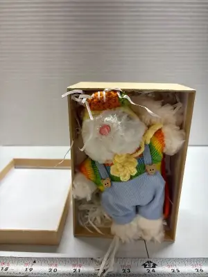 Handmade rainbow bunny keychain