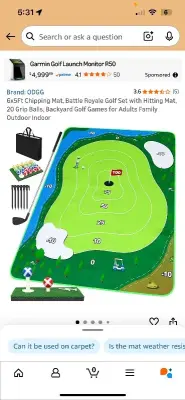 Golf chipping game mat set