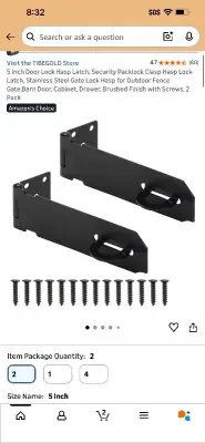 6 ct door lock hasp latch 5 in