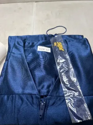 navy blue gown and 2025 tassel size 57”