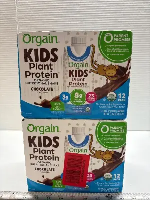 (2) 12pk Orgain kids plant protein exp:02/26