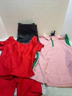 size L womens skort 2 piece set , quarer zip sleeveless shirt