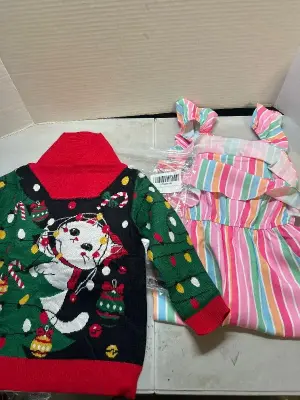 5/6 romper and christmas sweater