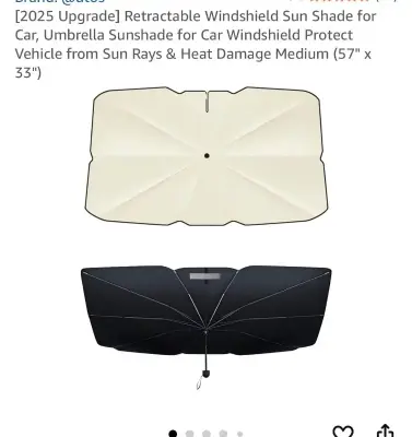 (2) Retractable windshield sunshade