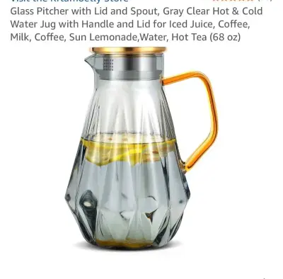 Glass water pitcher