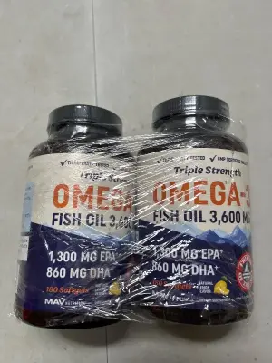 2 180 capsule jars of omega 3 fish oil