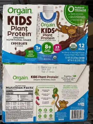 (2) 12pk Orgain kids plant protein chocolate drinks exp:02/26