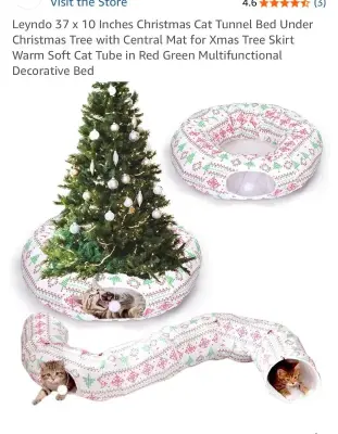 37”x10” cat tunnel tree skirt