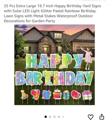 Happy birthday yard sign