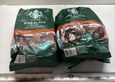 (2) 28oz Starbucks pike place ground coffee exp:03/26