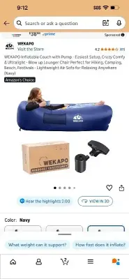 wekapo inflatable couch