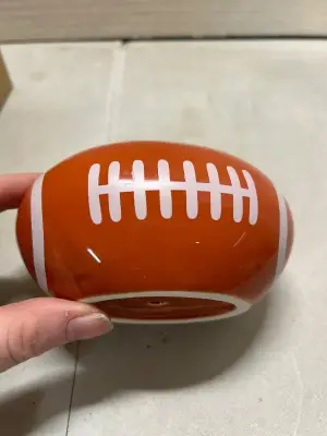 6 piece ceramic football pot with drainage