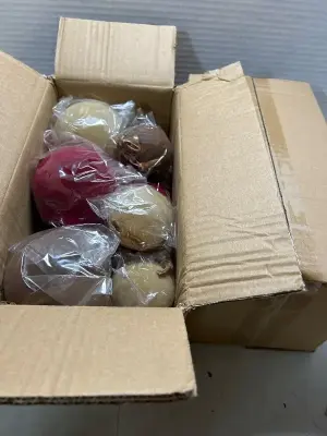 2 boxes of velvet ornaments