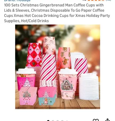 100ct Christmas coffee cups