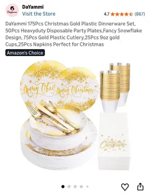 175pc Christmas plate set