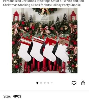 (2) 4pk Christmas stocking