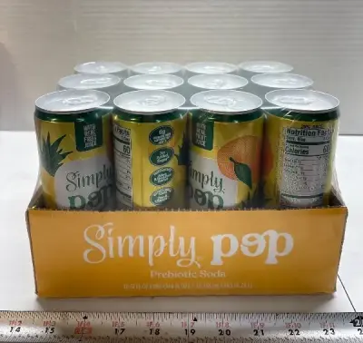 12pk simply pop prebiotic soda exp:01/26