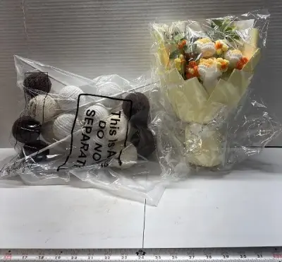 Game decor and crochet bouquet