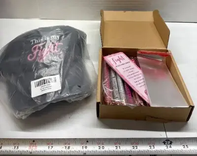 Breast cancer awareness hat and pen set