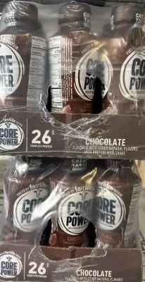 (2) 12pk core power chocolate protein shake exp:06/26