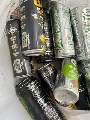 lot of energy drinks with various exp dates