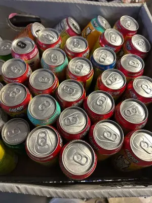 lot of energy drinks and probiotic sodas