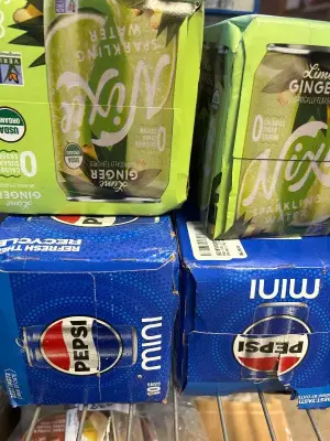 2 10 packs of mini pepsi 2 8 packs of ginger lime sparkling water
