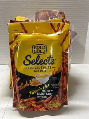 lot of rold gold flamin hot honey mustard pretzel twists