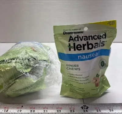 5pk 40ct Advanced Herbal nausea ginger chews exp:05/26