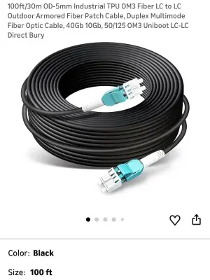 100ft outdoor armored fiber patch cable
