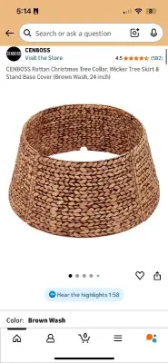 Rattan Christmas tree collar