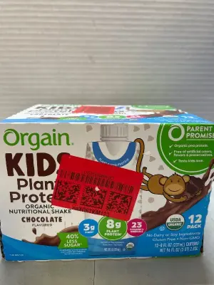 12 pack of kids plant protien chocolate flavor 02/08/26