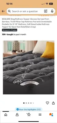 Mattress topper (queen)