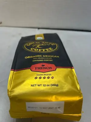 12 oz of dark roast french blend organic mexican coffee 05/2027
